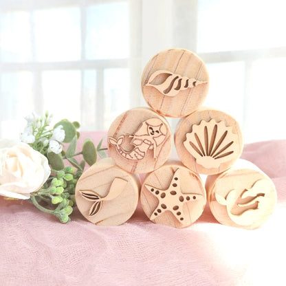 Wooden Montessori Play Dough Stamps