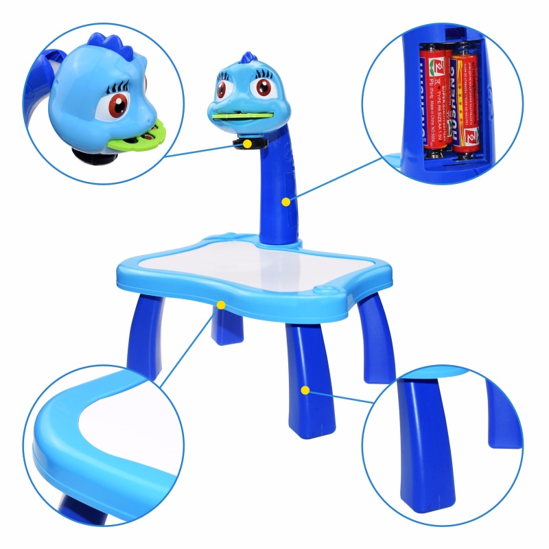 Kids Led Projector Drawing Table Toy Set