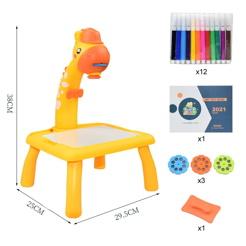 Kids Led Projector Drawing Table Toy Set