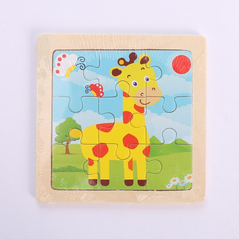 Cartoon Wooden Children 3D Jigsaw Puzzle Baby