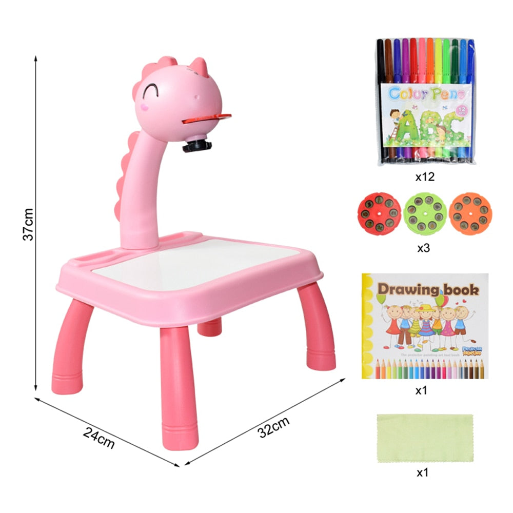 Kids Projector Drawing Table Painting Board Desk