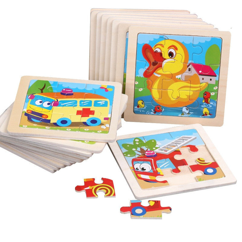 Cartoon Wooden Children 3D Jigsaw Puzzle Baby