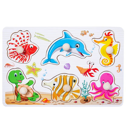 New Montessori Toys Wooden Puzzle Cartoon