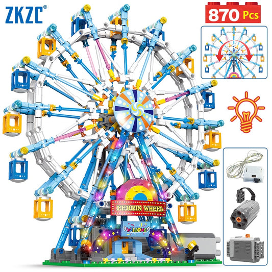 City Friends MOC Rotating Ferris Wheel Building Blocks