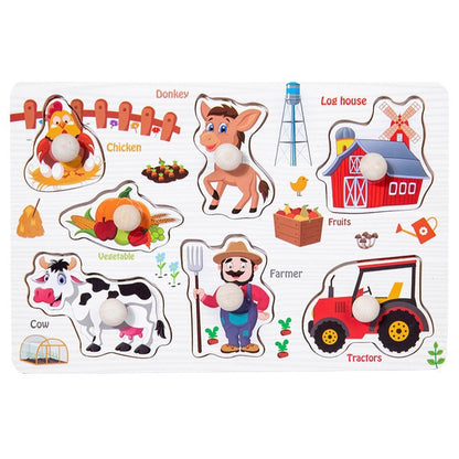 New Montessori Toys Wooden Puzzle Cartoon