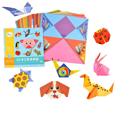 3D Origami Paper DIY Kids Craft Toys Cartoon