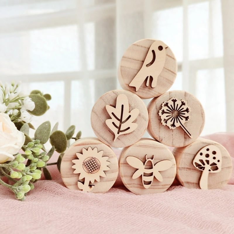 Wooden Montessori Play Dough Stamps