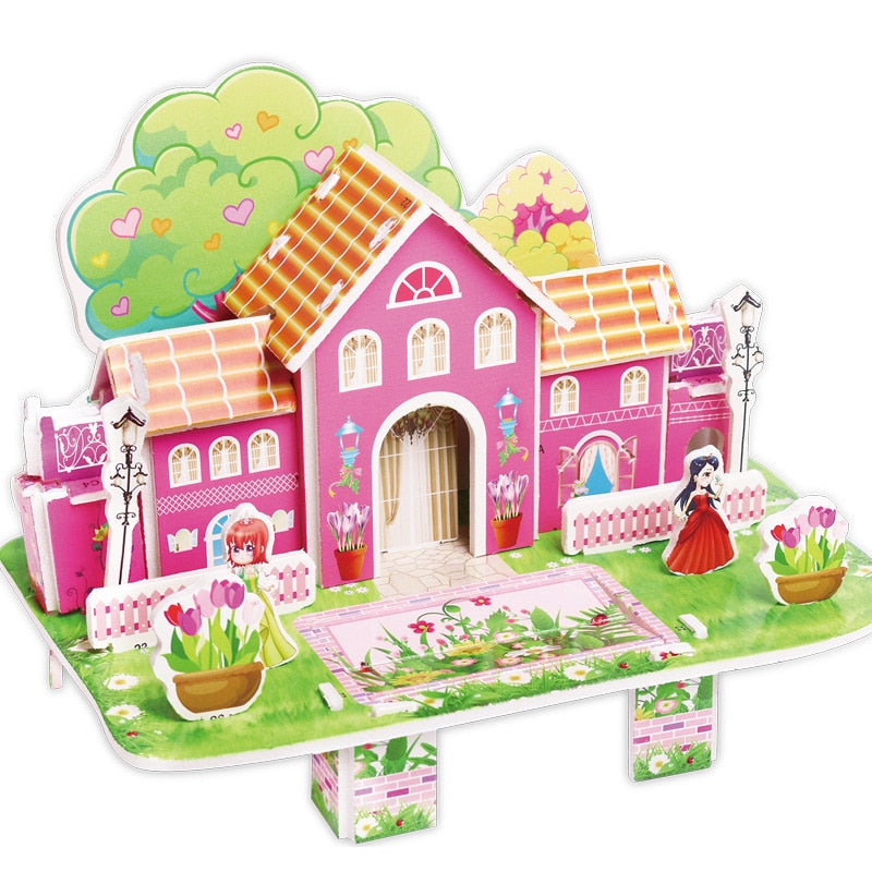 Kids 3D Stereo Puzzle Cartoon House