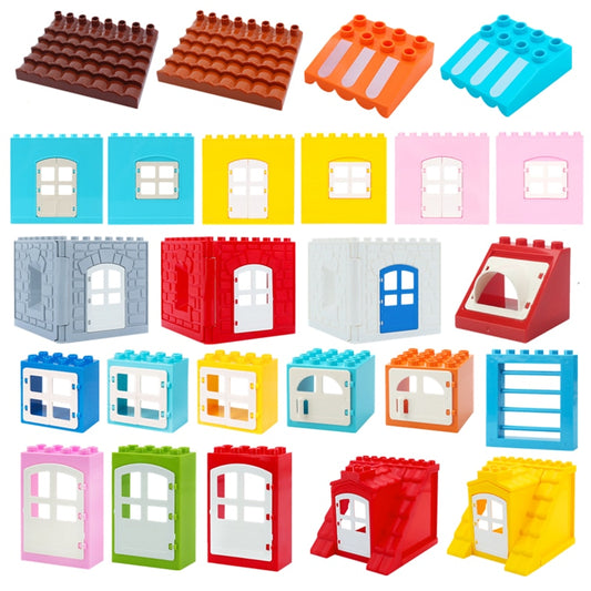 Big Building Blocks Dolls Home Roof Wall