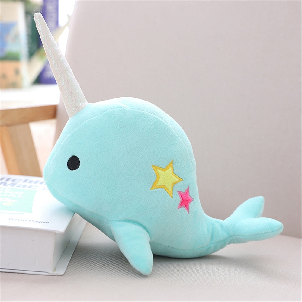 25CM 35CM Narwhal whale binary star doll plush Toy
