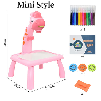 Kids Led Projector Drawing Table Toy Set