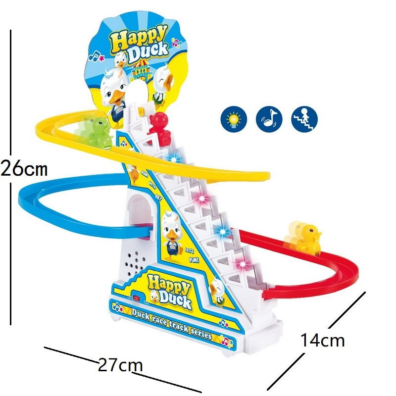 Climbing Stairs Track Toys Cartoon Penguin Dinosaur