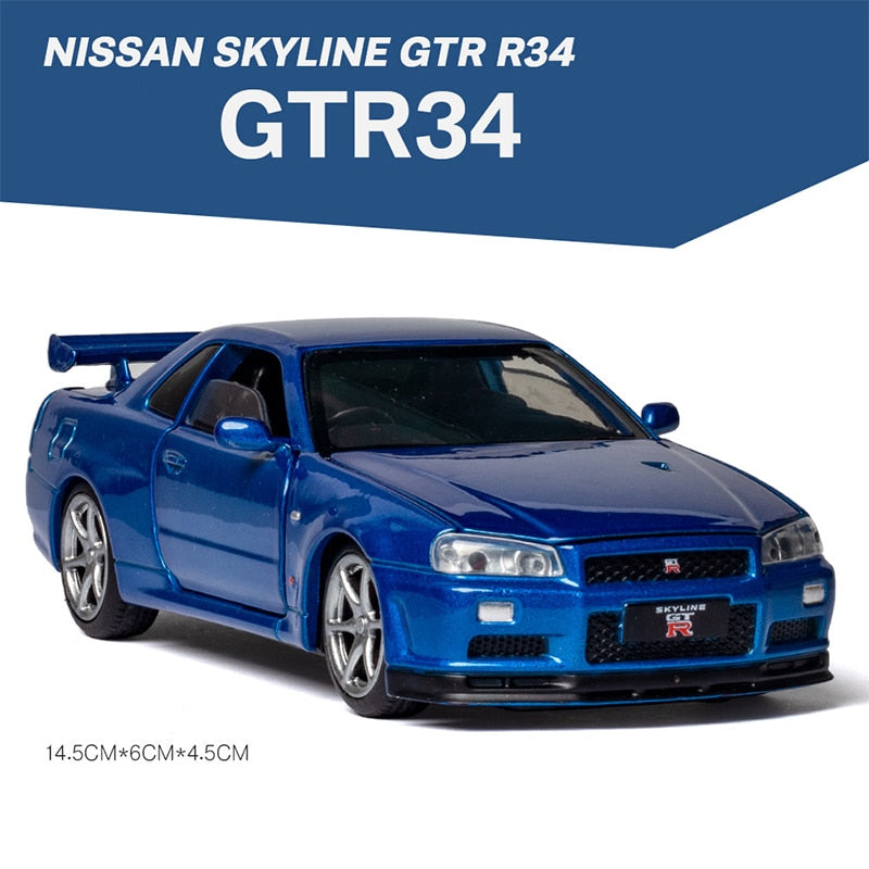 Nissan GTR R35 R34 Racing Car Model Scale Children