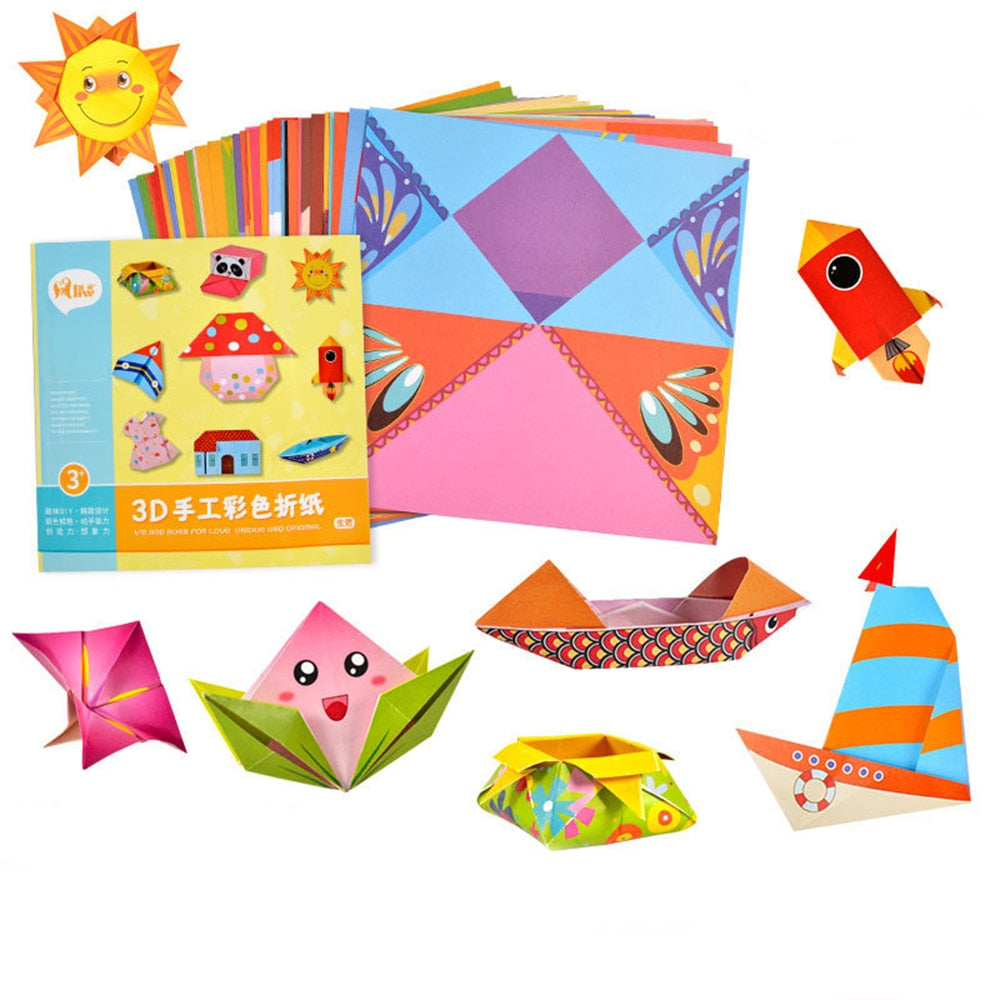 3D Origami Paper DIY Kids Craft Toys Cartoon