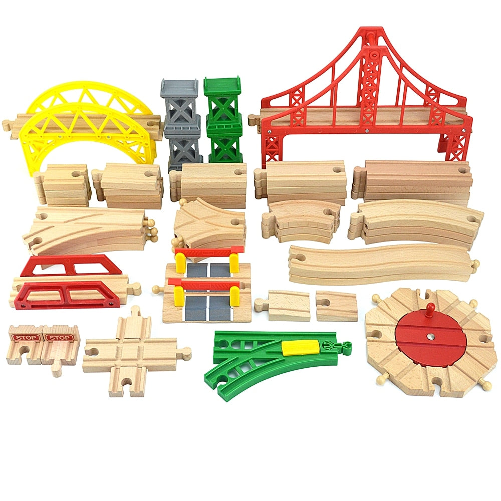 Wooden Track Railway Toys Beech Train