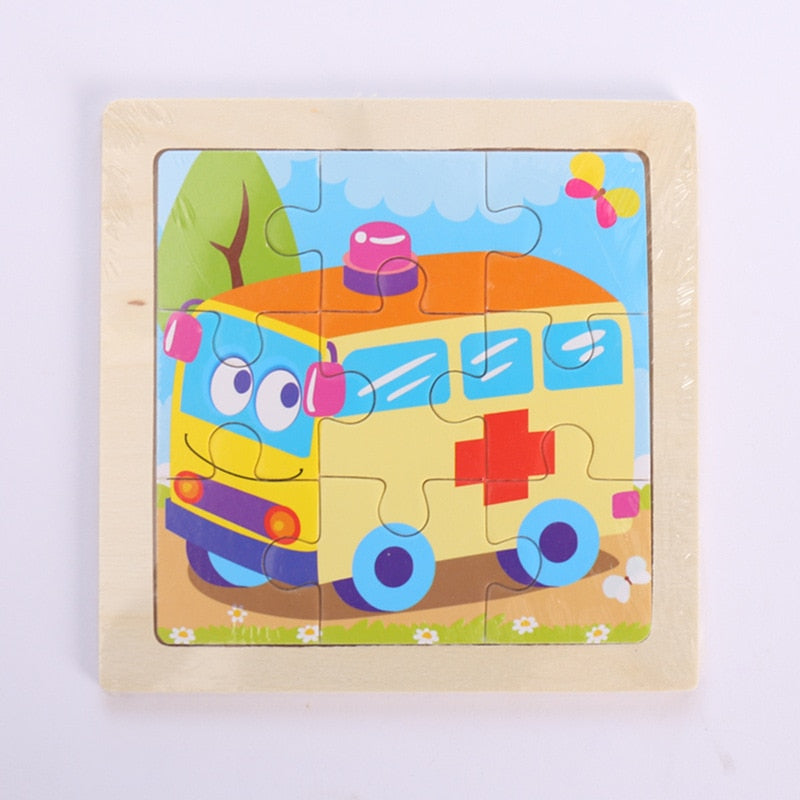 Cartoon Wooden Children 3D Jigsaw Puzzle Baby