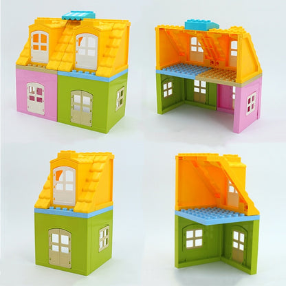 Big Building Blocks Dolls Home Roof Wall