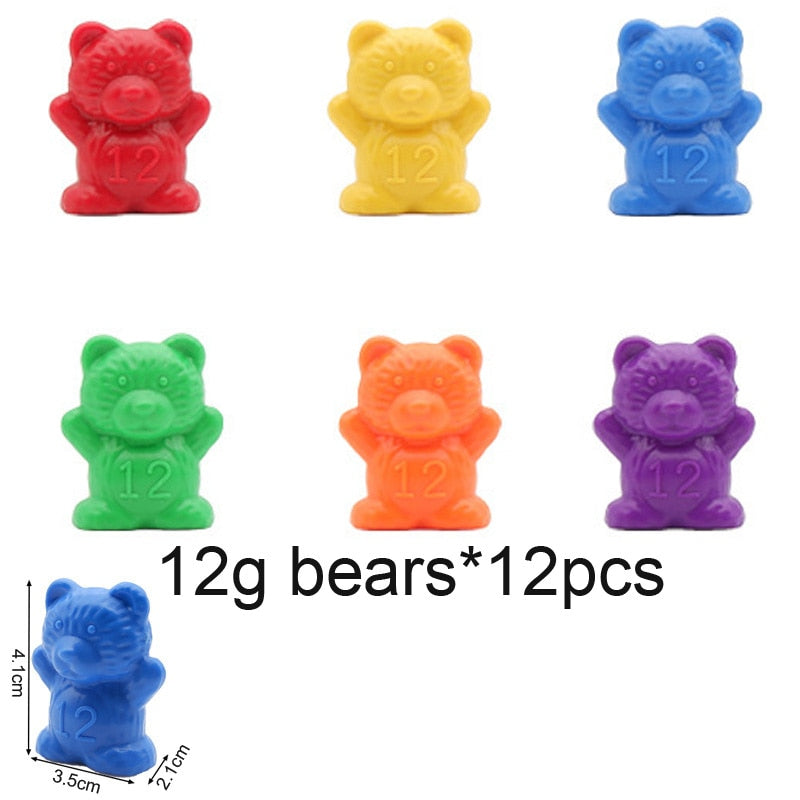 1 Set Rainbow Weight Counting Bear With Stacking