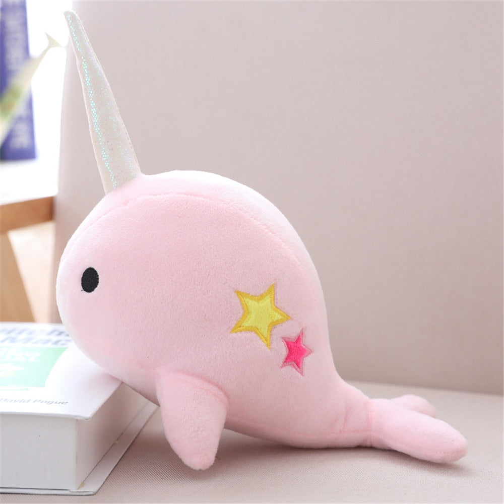 25CM 35CM Narwhal whale binary star doll plush Toy
