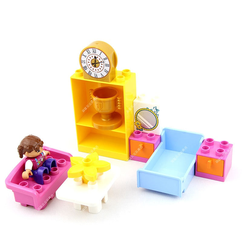 Big Building Blocks Doll House Bed Cabinet