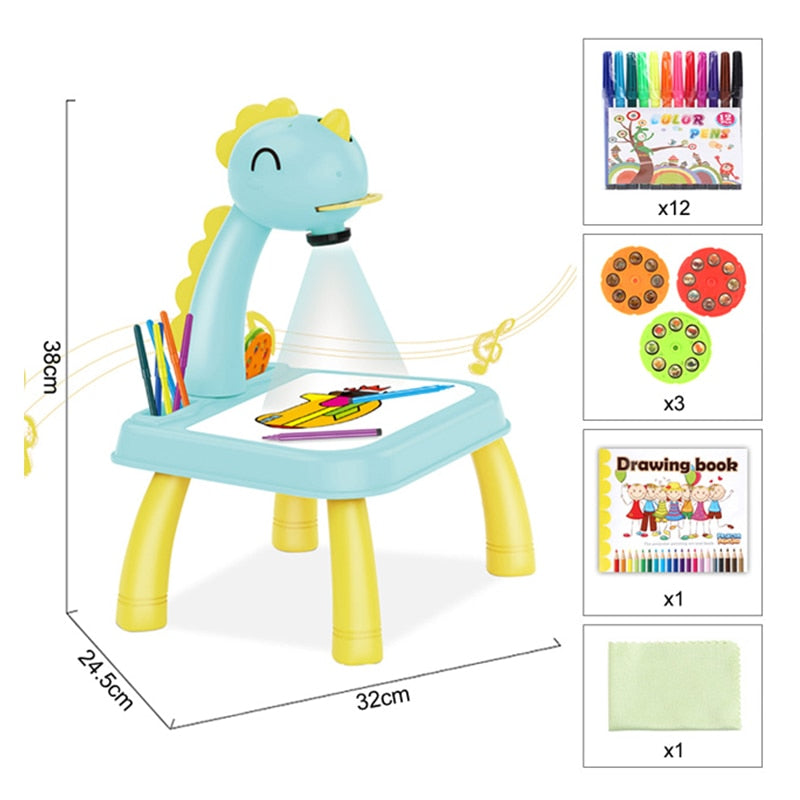 Children Led Projector Art Drawing Table Light