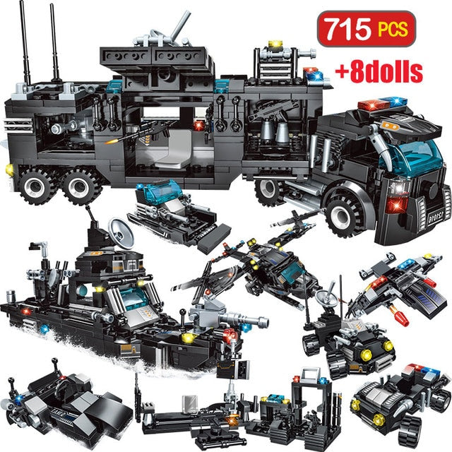 Police Station Car Building Blocks