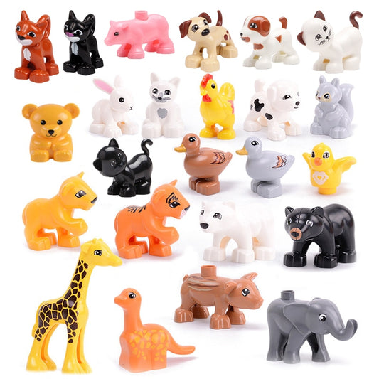 Building Blocks Cat Dog Pig Rabbit Model Accessories