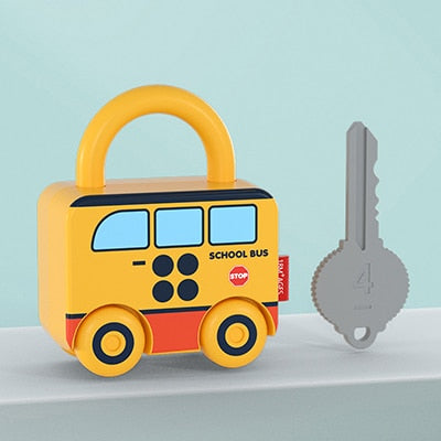 Kids Learning Lock with Key Car Games Montessori