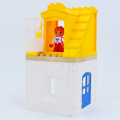 Big Building Blocks Dolls Home Roof Wall