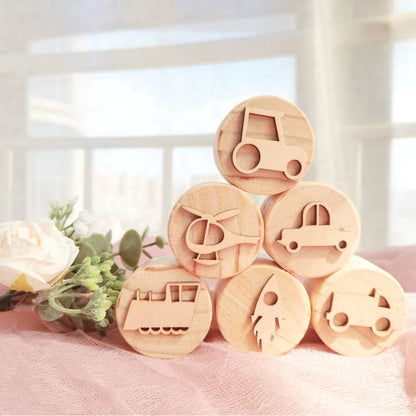 Wooden Montessori Play Dough Stamps