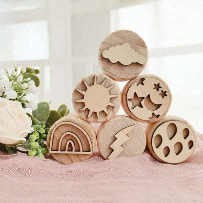 Wooden Montessori Play Dough Stamps