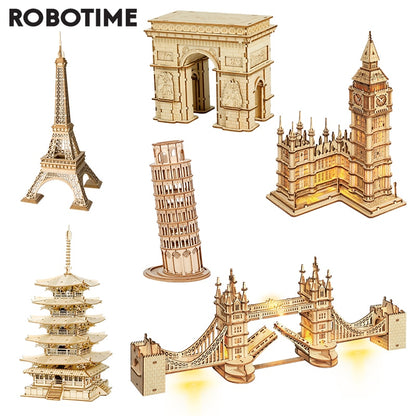 3D Wooden Puzzle Game Big Ben Tower