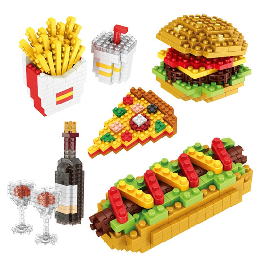 Mini Blocks Moc Fast Food Burger Ice Cream