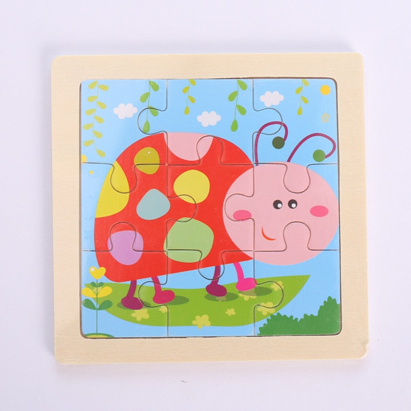 Cartoon Wooden Children 3D Jigsaw Puzzle Baby