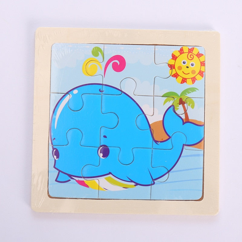 Cartoon Wooden Children 3D Jigsaw Puzzle Baby