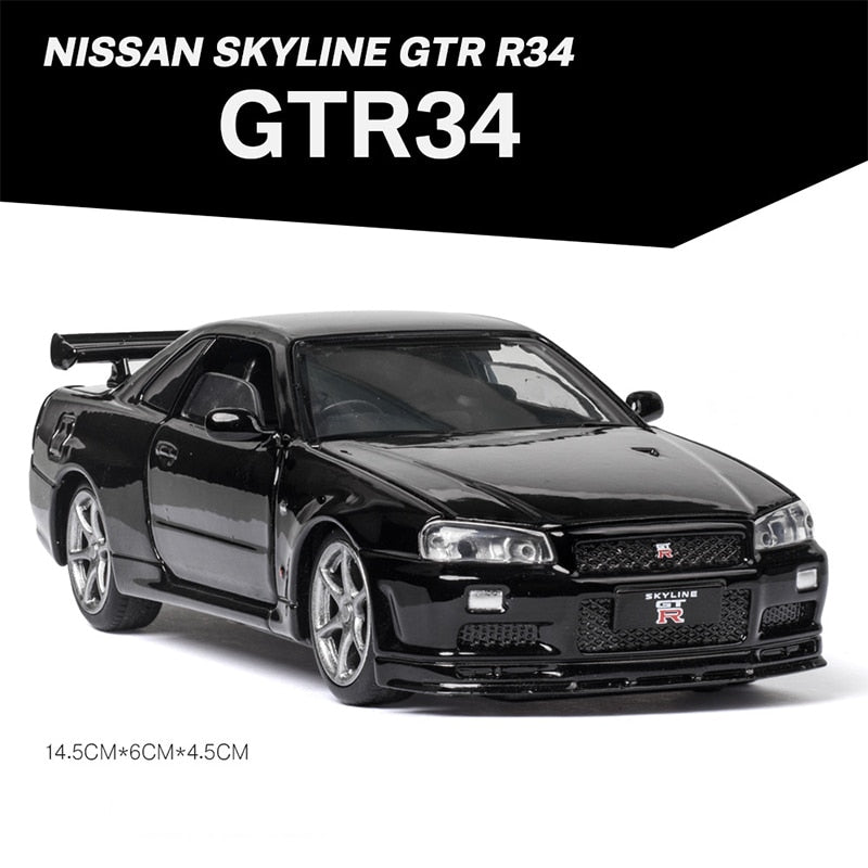 Nissan GTR R35 R34 Racing Car Model Scale Children