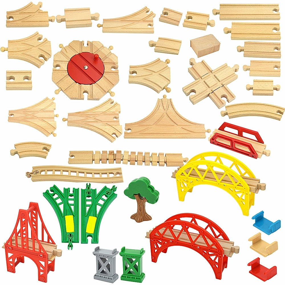 Wooden Track Railway Toys Beech Train