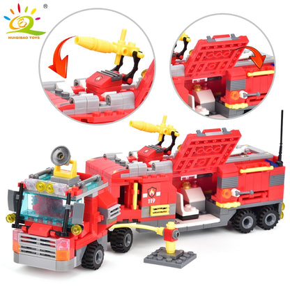 8in1 City Fire Truck Model Building Blocks