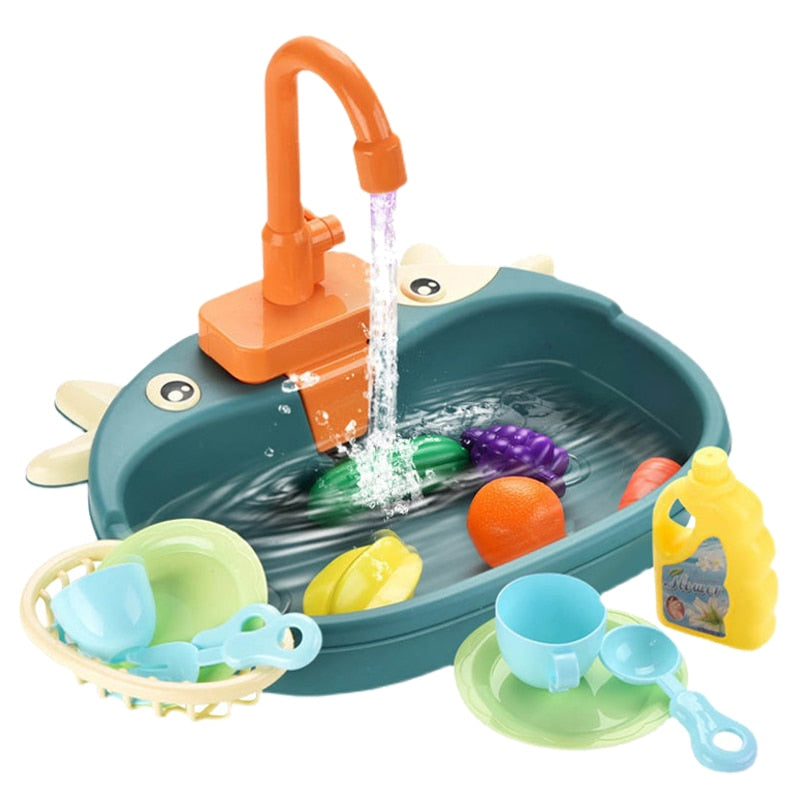 Kids Kitchen Toys Simulation Electric Dishwasher