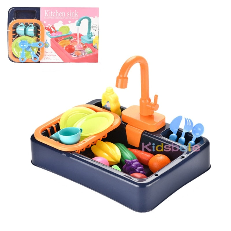 Kids Kitchen Toys Simulation Electric Dishwasher