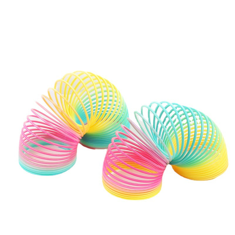 Rainbow Spring Coil Toys Plastic Folding Spring Coil Sports Game