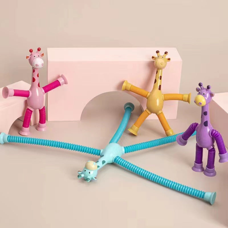 Giraffe Pop Tubes Sensory Toys Novelty Spring Fidget Toy Stretch Tube