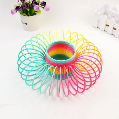 Rainbow Spring Coil Toys Plastic Folding Spring Coil Sports Game