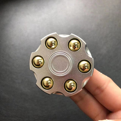 Unique Brass Gun Revolver Bullet Fidget Toy Spinner Copper Hand Spinners