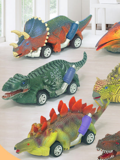 New Dinosaur Pullback Car Four-wheeled Dinosaur Model Car Racing