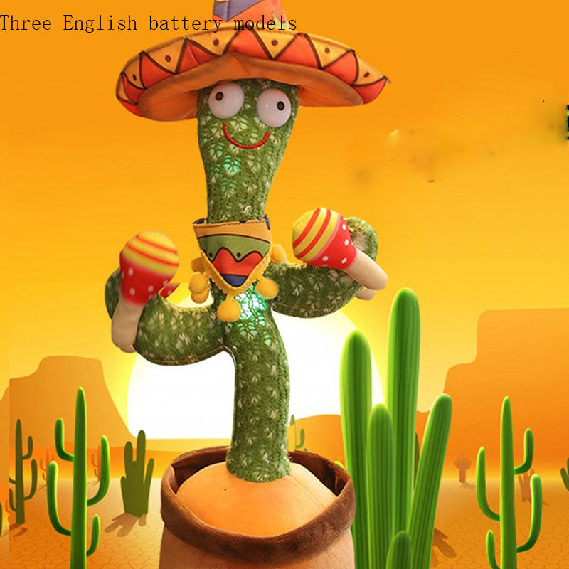 Luminous Electronic Dancing Cactus Recording Singing Plush Toy