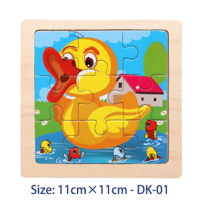 Colorful Wood 3D Puzzles Cartoon