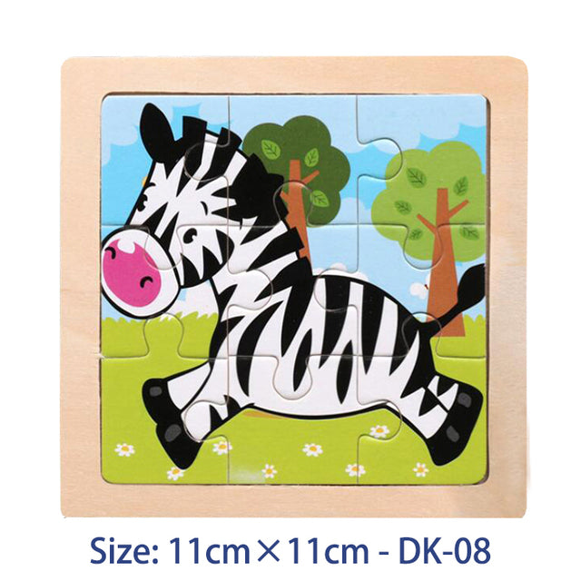 Colorful Wood 3D Puzzles Cartoon